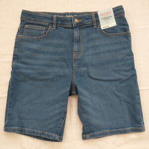 Cat & Jack Boys Size 16 Relaxed Tapered Denim Jean Shorts Super Stretch NWT